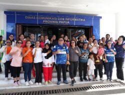 DWP Diskominfo Papua Gelar Senam Sehat, Penyuluhan Obat, dan Pemeriksaan Gratis Bersama IAI Jayapura