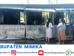 Tiga Lapak Kontainer di Pasar Kuliner Pasar Sentral Timika Terbakar